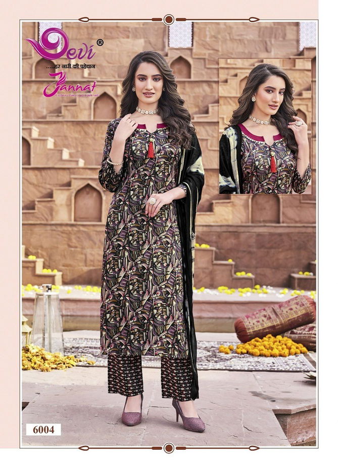 Jannat Vol 6 By Devi Rayon Printed Readymade Dress Wholesale Clothing Suppliers In India
